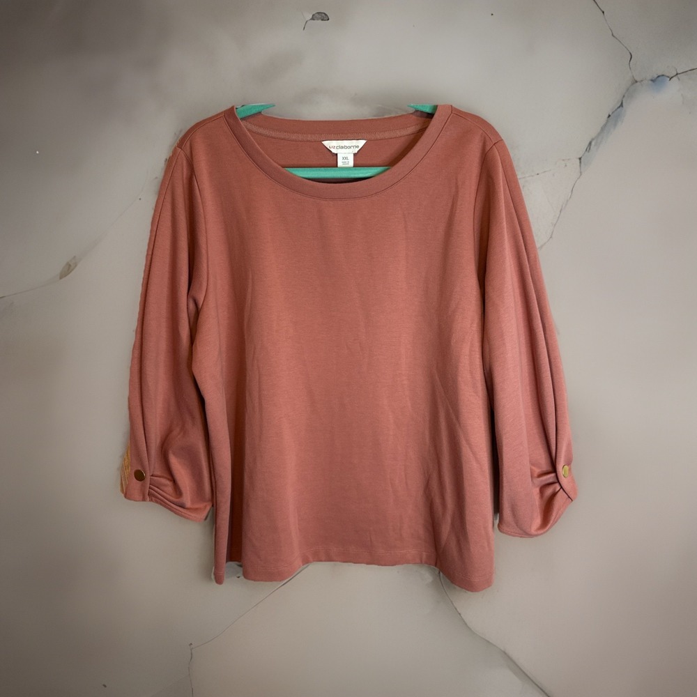 Liz Claiborne Dusty Rose Crewneck Short Sleeve Blouse Women's‎ XXL